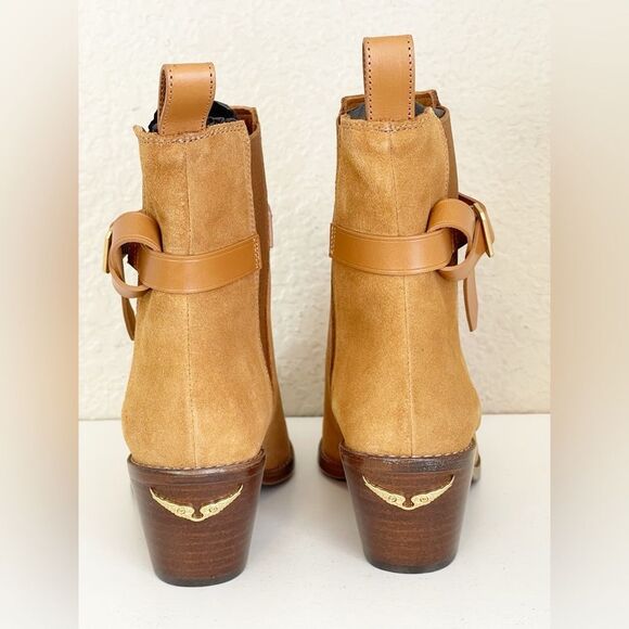 Zadig & Voltaire Tyler Suede pointed toe Western heeled Ankle Bootie FR 39/US 8 - Picture 14 of 17